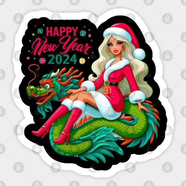 Happy New Year Barbie Happy New Year Barbie Sticker TeePublic